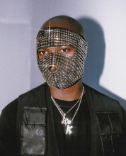Charger l'image dans la galerie, Full Face Biker Mask - Clear Swarovski stones on black Mask
