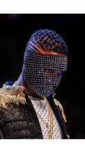 Charger l'image dans la galerie, Full Face Biker Mask - Clear Swarovski stones on black Mask