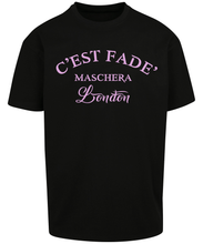 Load image into Gallery viewer, Maschera design in pink vinyl print on Black T-shirt