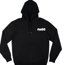 Load image into Gallery viewer, Black Hoodie XFADE with white flock print