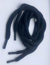 Load image into Gallery viewer, Black chunky shoelaces, 6 mm Thick, 140 cm for any Sneakers