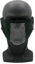 Charger l'image dans la galerie, Half Face Mask - Country - Nigeria green white green - Rhinestone