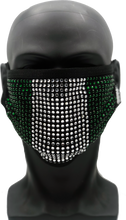 Charger l'image dans la galerie, Half Face Mask - Country - Nigeria green white green - Rhinestone