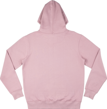 Load image into Gallery viewer, Pink Hoodie emblem design with white flock print