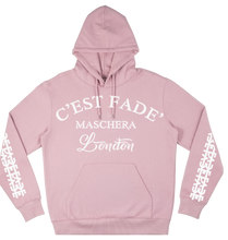 Load image into Gallery viewer, Pink Hoodie emblem design with white flock print