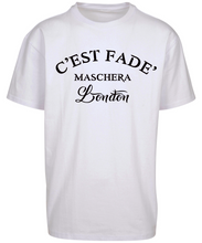 Load image into Gallery viewer, Maschera design in black print on white T-shirt