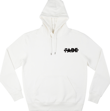 Load image into Gallery viewer, White Hoodie XFADE design with Black flock print