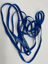 Load image into Gallery viewer, Dark blue shoelaces - Glow in the dark print &quot;SHOELACES&quot;  140 cm for any Sneakers
