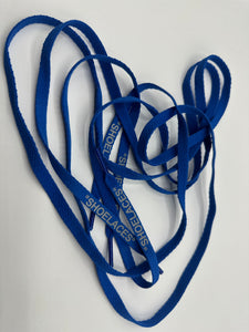 Dark blue shoelaces - Glow in the dark print "SHOELACES"  140 cm for any Sneakers