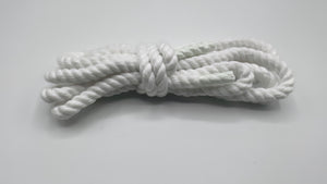 White chunky rope shoelaces, 8 mm Thick, 130 cm for any Sneakers