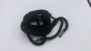Black chunky shoelaces, 8 mm Thick, 130 cm for any Sneakers accessory