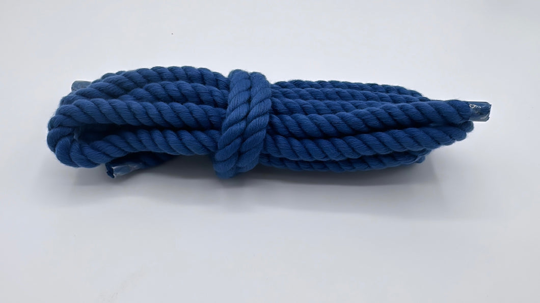 Blue chunky rope shoelaces, 8 mm Thick, 130 cm for any Sneakers