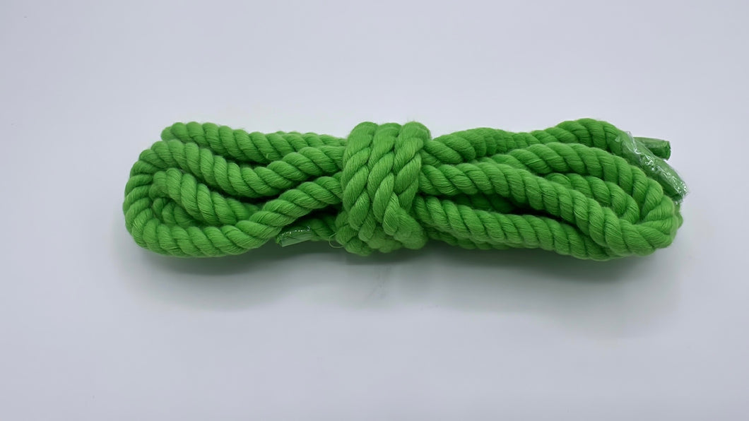 Green chunky shoelaces, 8 mm Thick, 130 cm for any Sneakers accessory