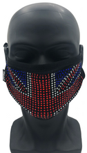 Load image into Gallery viewer, Half Face Mask - Country - Great Britain - Rhinestone
