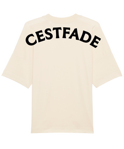 Cestfade acronym oversized T-shirt in a very light brown
