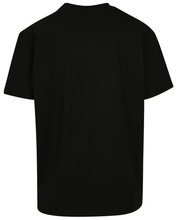 Load image into Gallery viewer, Maschera design in orange print on Black T-shirt
