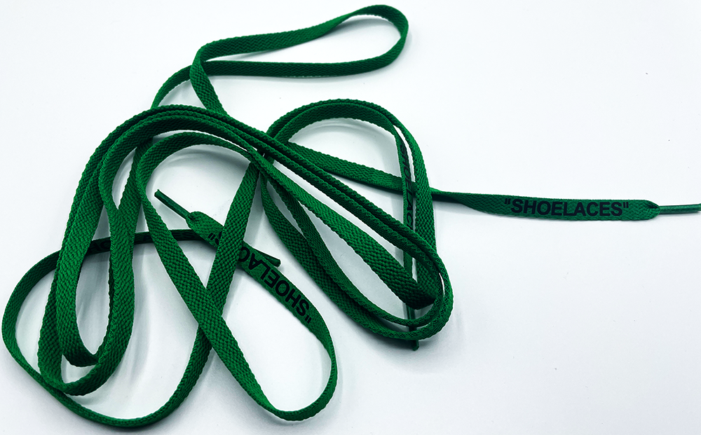 Green off top white shoelaces