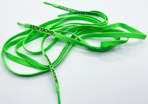 Lime green shoelaces - black print off-white 140 cm for any Sneakers
