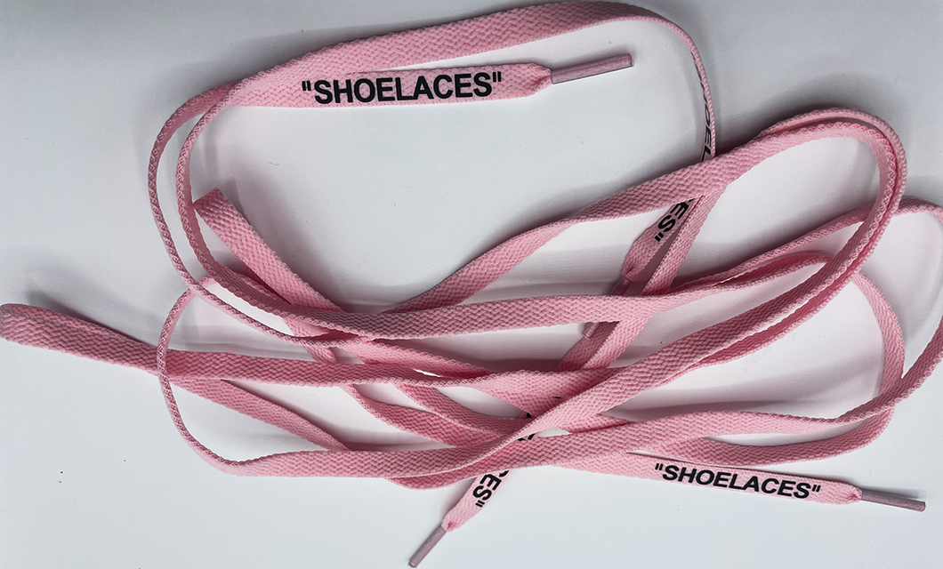 Pink shoelaces black print off white 140 cm for any Sneakers C