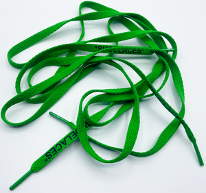 Green shoelaces - black print off white 140 cm for any Sneakers