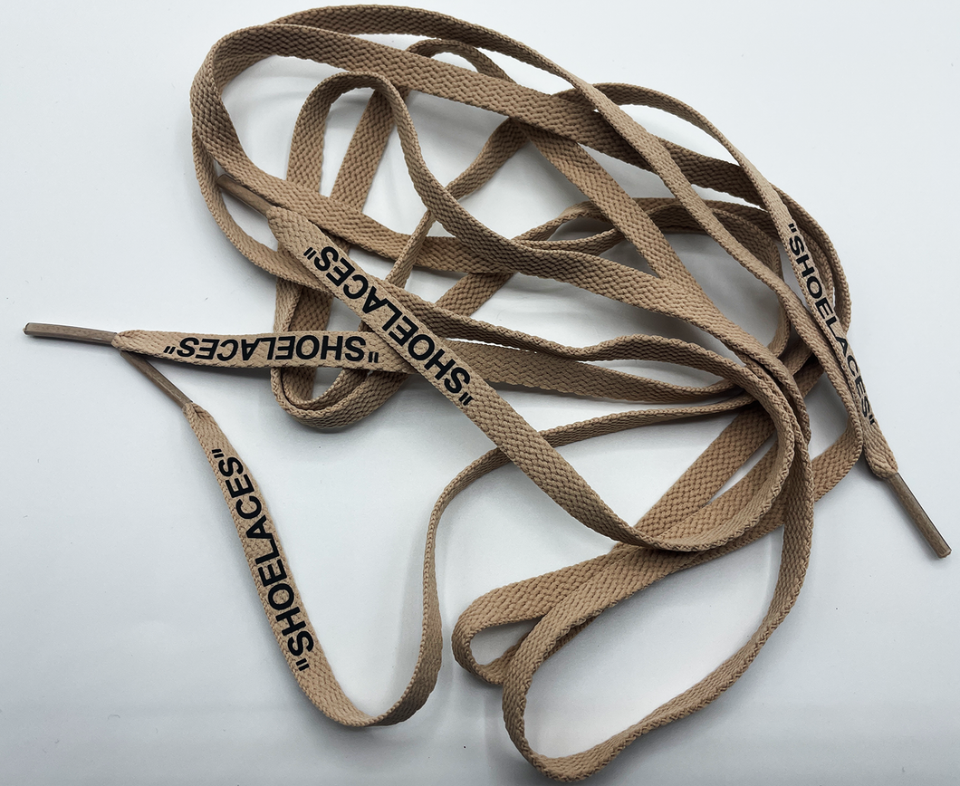 Brown shoelaces - black print off white 140 cm for any Sneakers accessory