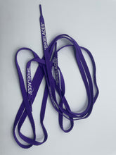 Charger l&#39;image dans la galerie, Purple shoelaces - white print off white 140 cm for any Sneakers
