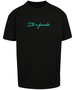 Glow in the dark 'its a facade"  T-shirt - green print on black