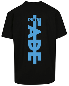Classic logo print T-shirt - blue on black tee
