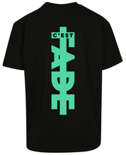 Load image into Gallery viewer, Classic logo print T-shirt - green on black tee
