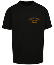 Load image into Gallery viewer, Classic logo print T-shirt - orange vinyl print on black tee
