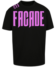 Load image into Gallery viewer, Bold its a facade design in Pink print on Black T-shirt
