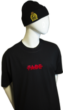 Load image into Gallery viewer, Cestfade small logo print on Black oversized T-shirt Red flock print
