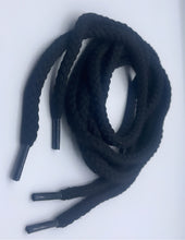 Load image into Gallery viewer, Black chunky shoelaces, 6 mm Thick, 140 cm for any Sneakers accessory
