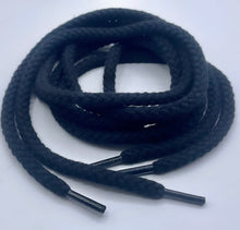 Load image into Gallery viewer, Black chunky shoelaces, 6 mm Thick, 140 cm for any Sneakers
