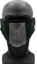 Charger l&#39;image dans la galerie, Half Face Mask - Country - Nigeria green white green - Rhinestone
