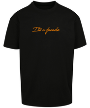 Load image into Gallery viewer, Glow in the dark &#39;its a facade&quot;  T-shirt - orange print on black
