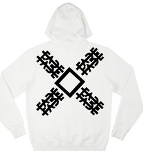 Load image into Gallery viewer, White Hoodie XFADE with Black flock print
